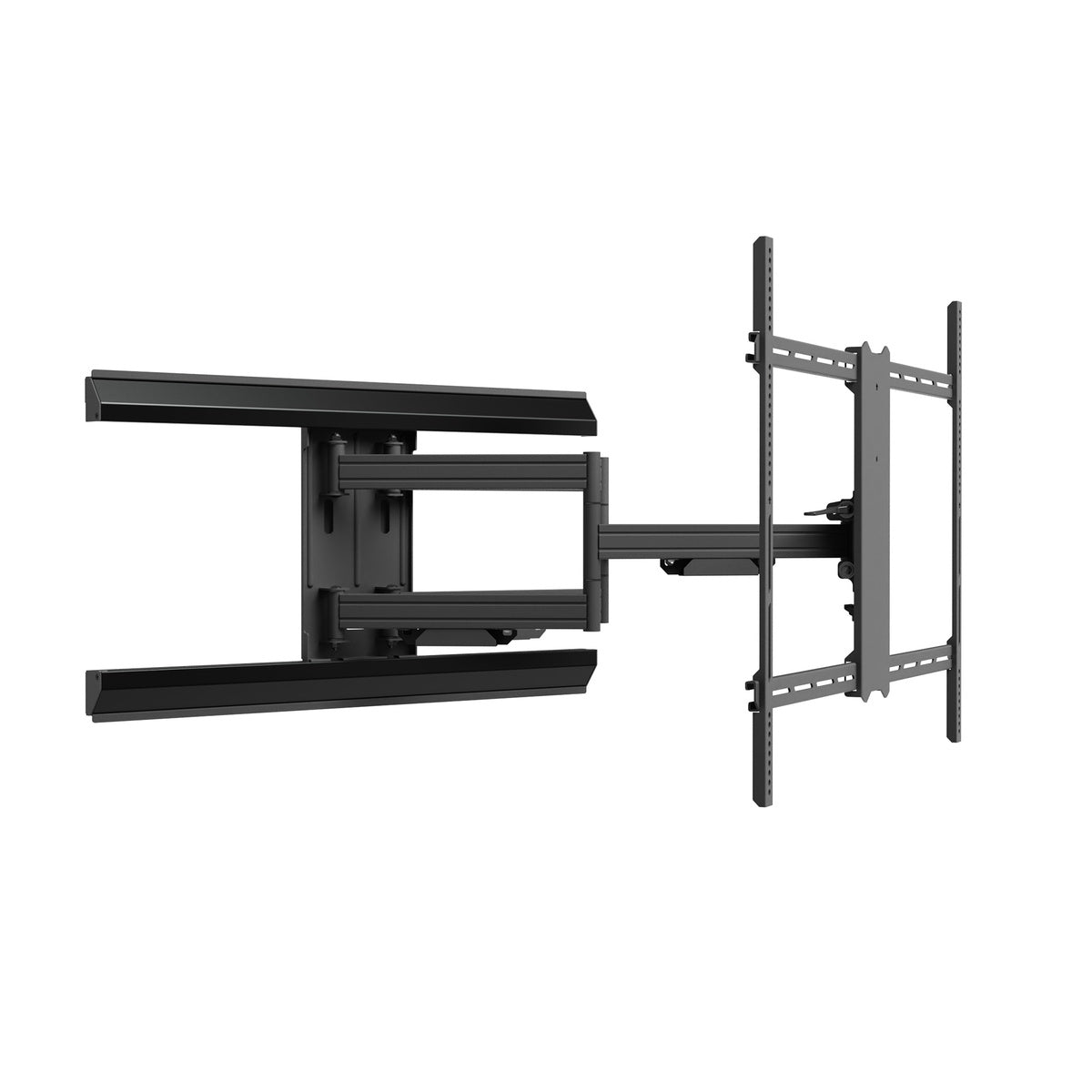 Black TV wall mount on a white background