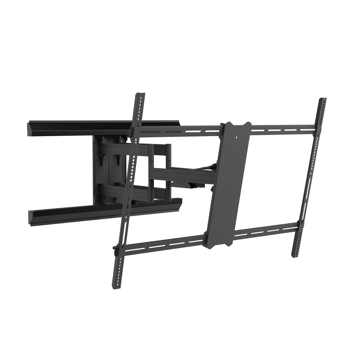 Black TV wall mount on a white background