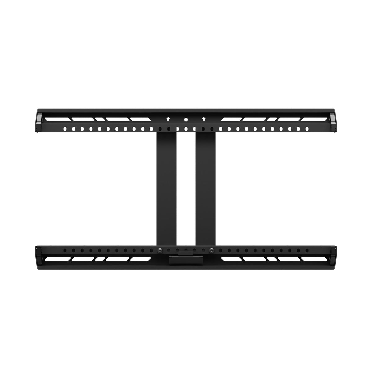Black TV wall mount bracket on a white background
