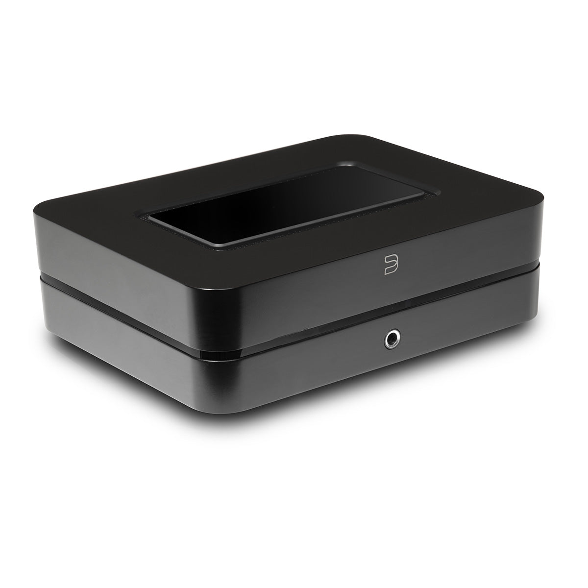 Bluesound POWERNODE N331 Multi-Room Streaming Amplifier - black - front view angled right without active UI