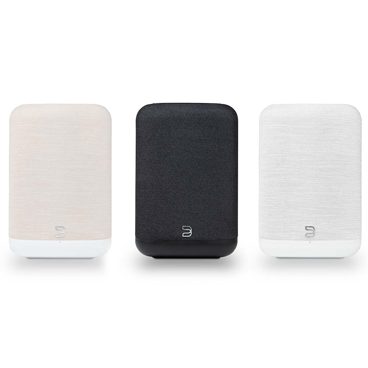 Bluesound Pulse Flex Wireless Multi-Room Music Streaming Speaker - Each - three speakers in a row, tan black and white from left to right