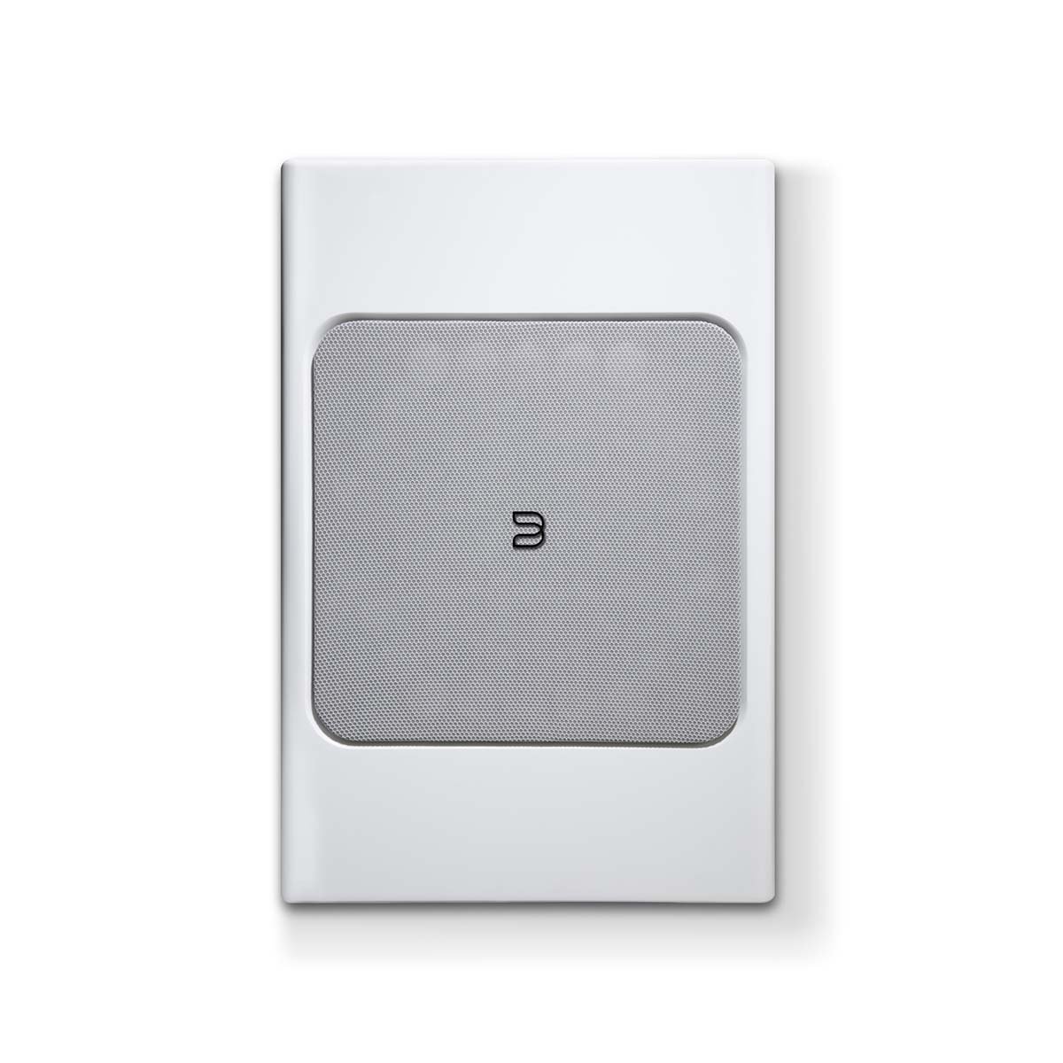 Bluesound Pulse Sub+ BluOS Wireless Powered Subwoofer - White - vertical front view with grille