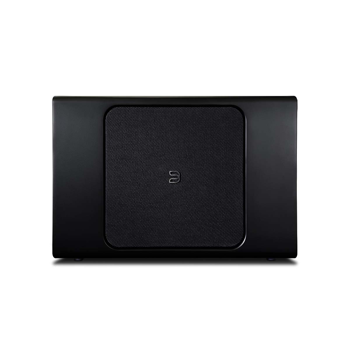 Bluesound Pulse Sub+ BluOS Wireless Powered Subwoofer - Black - horizontal front view with grille