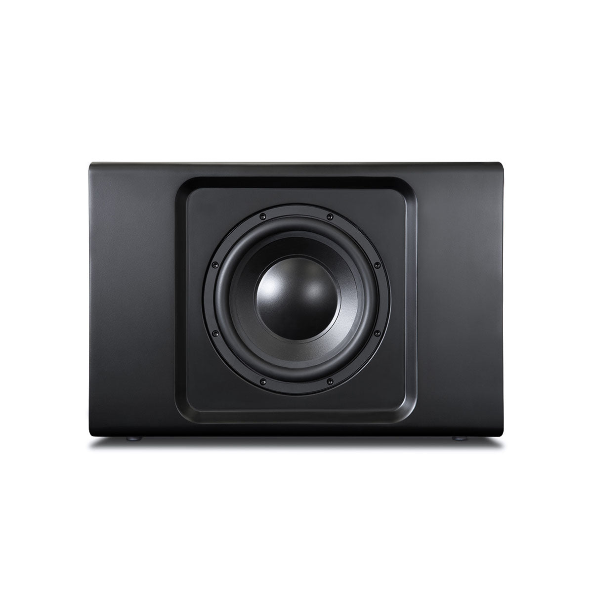 Bluesound Pulse Sub+ BluOS Wireless Powered Subwoofer - Black - horizontal front view without grille