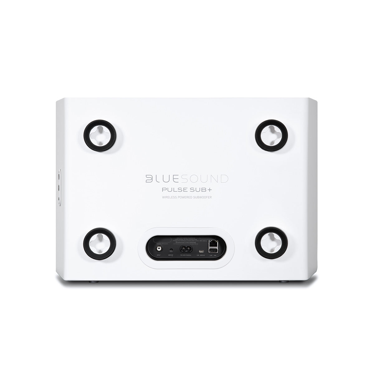 Bluesound Pulse Sub+ BluOS Wireless Powered Subwoofer - White - horizontal rear view