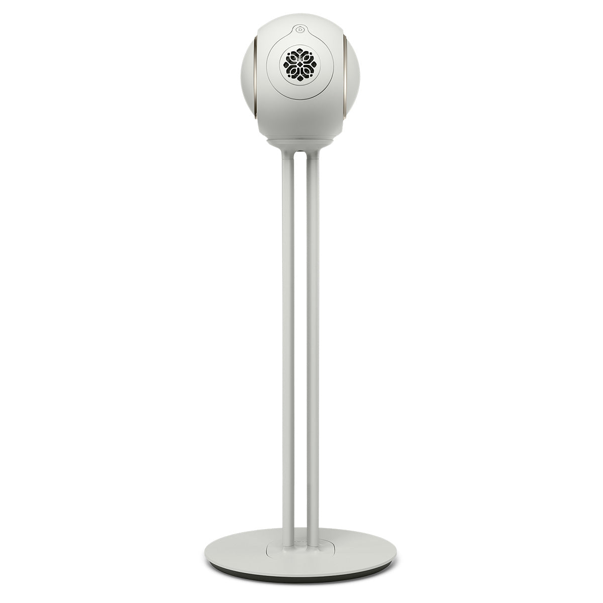 Devialet Phantom Ultimate 98 dB High-End Connected Speaker - Light Pearl - speaker on Light Pearl Devialet Tree stand front view