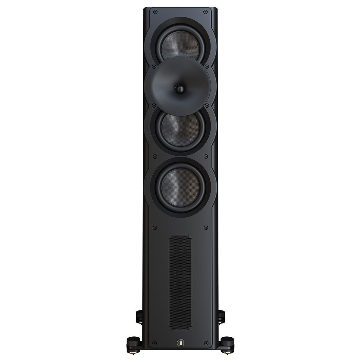 Perlisten Audio A4t Tower Speaker - Matte Black - single speaker front view