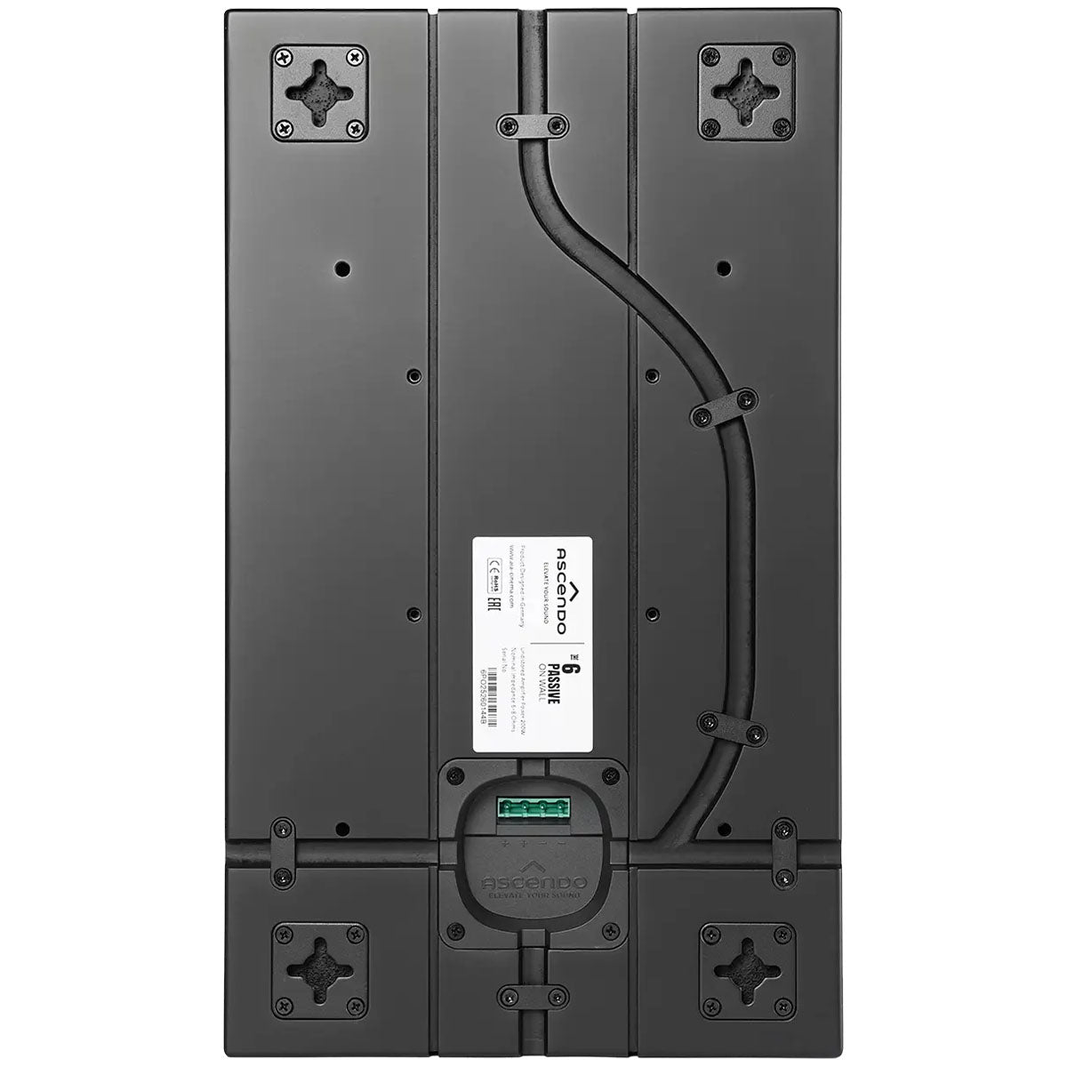 Ascendo Audio The6 Passive On-Wall Loudspeaker - Black/Black Grille - Each rear view