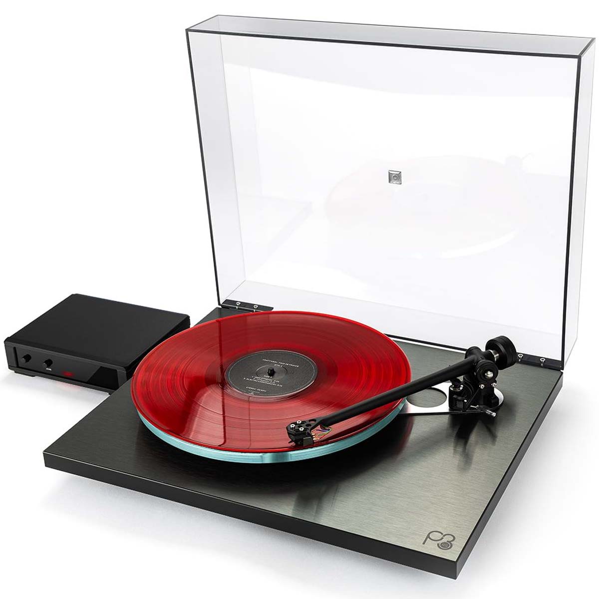 alt="Rega Planar 3 RS Special Edition Turntable angled front view with TTPSU"