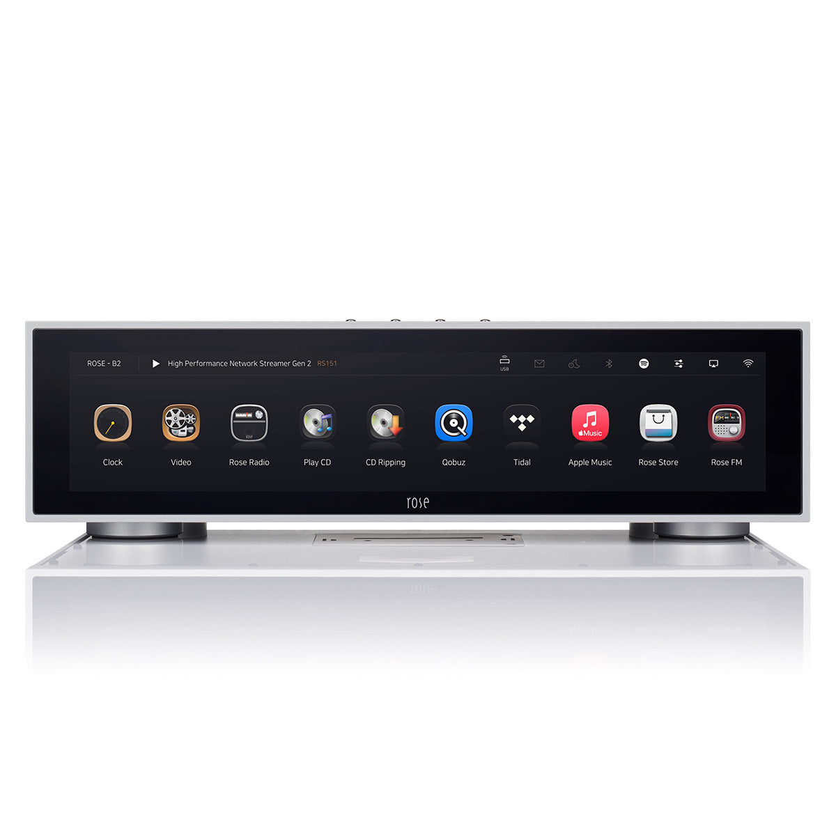 HiFi Rose RS151 High Performance Network Streamer Gen 2 - Silver - front view