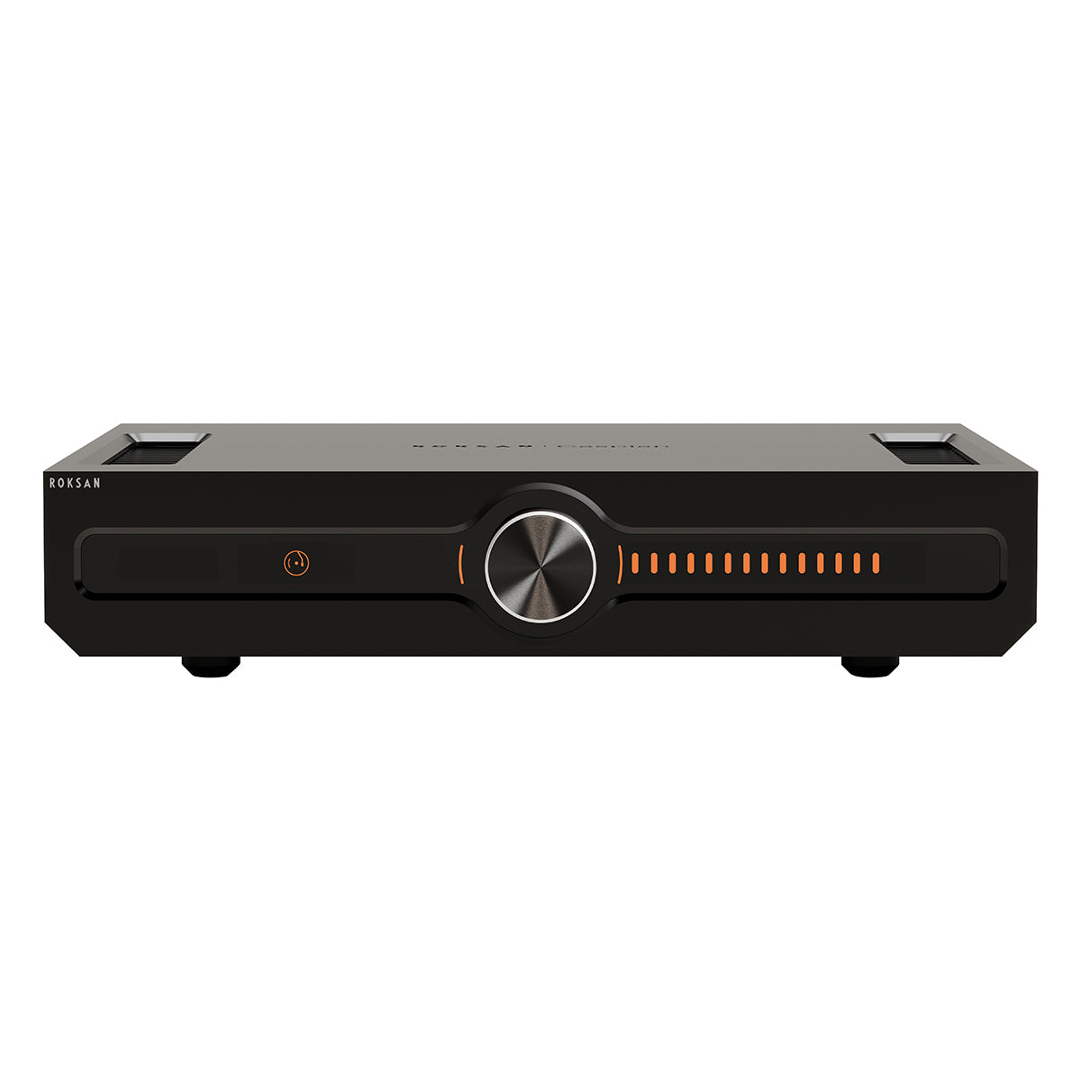 Front view of Roksan Caspian 4G Integrated Amplifier in the color black
