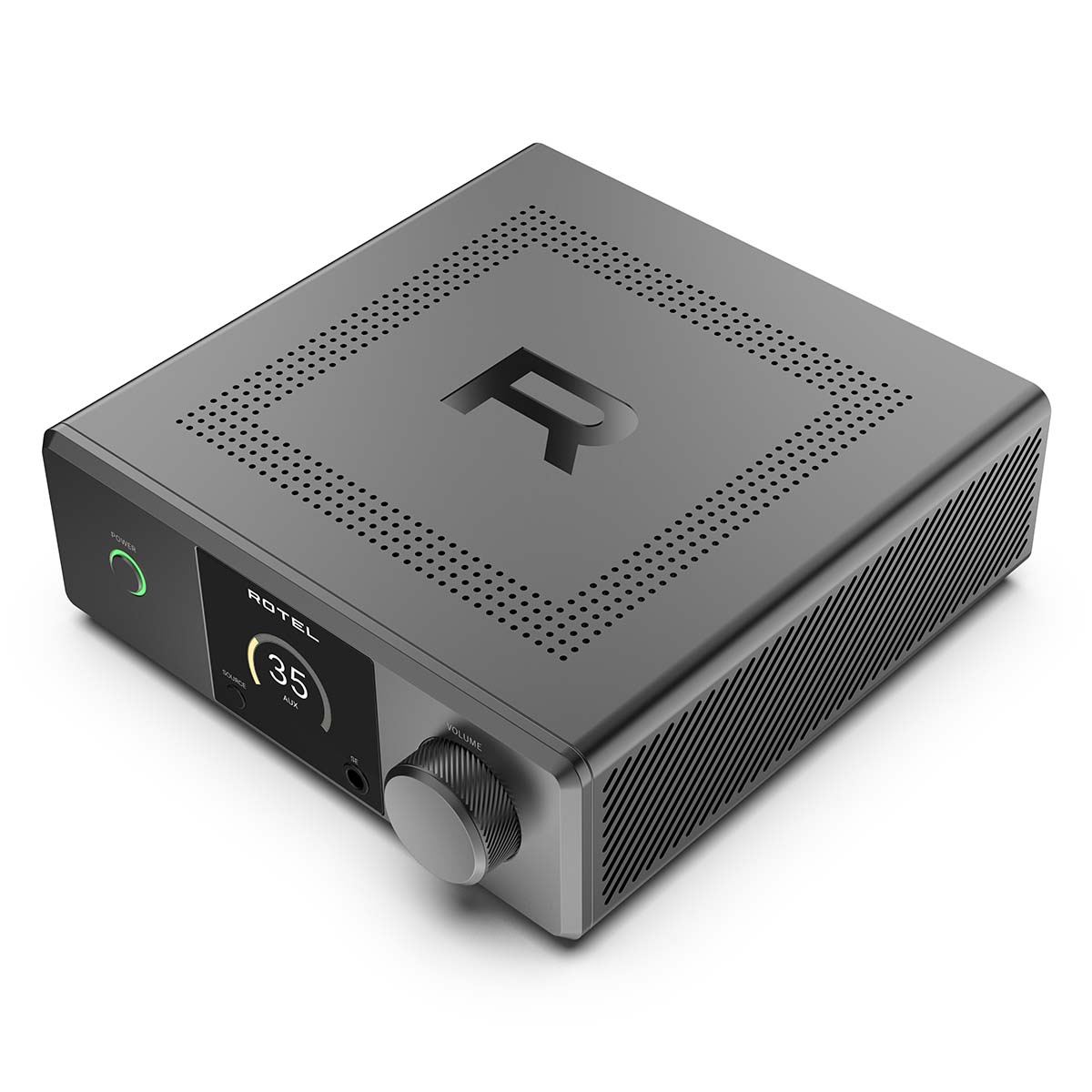 Rotel DX-5 Integrated Amplifier - black top view angled left