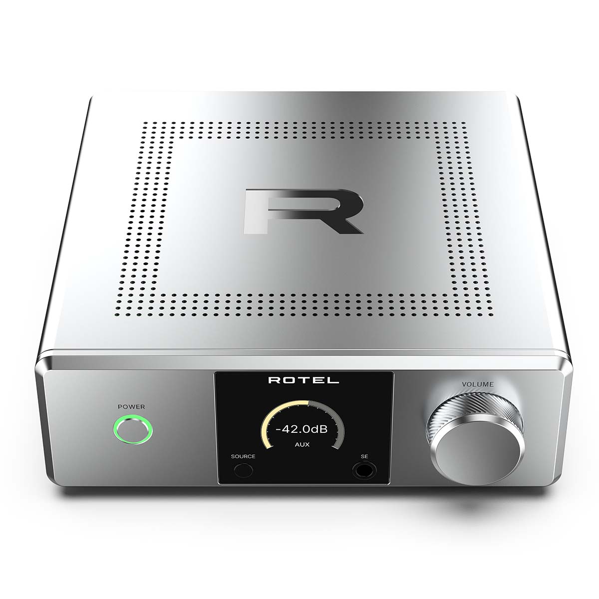 Rotel DX-5 Integrated Amplifier - silver top and front view