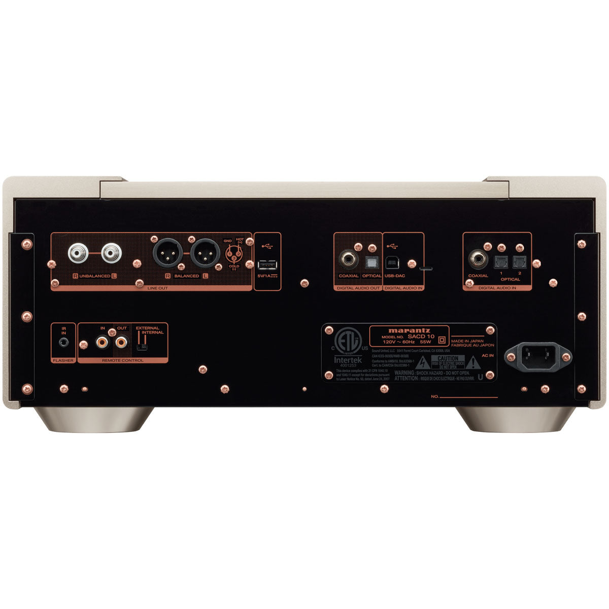 Marantz SACD 10 Reference SACD Player champagne rear view