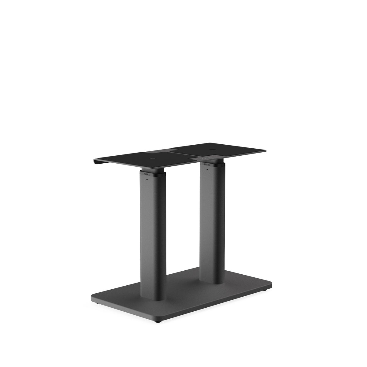 Black metal desk frame on a white background