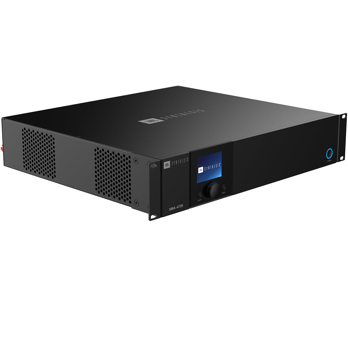JBL Synthesis SMA-4750 4-Channel Amplifier angled front view