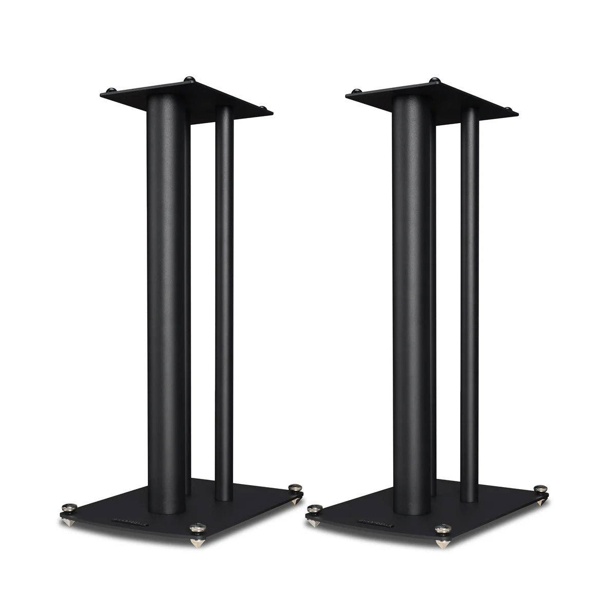 Wharfedale ST-3 24” Aluminum Stands - black pair - angled front view