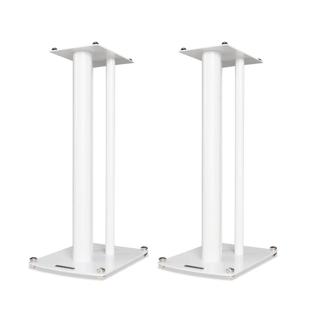 Wharfedale ST-3 24” Aluminum Stands - white pair - angled front view