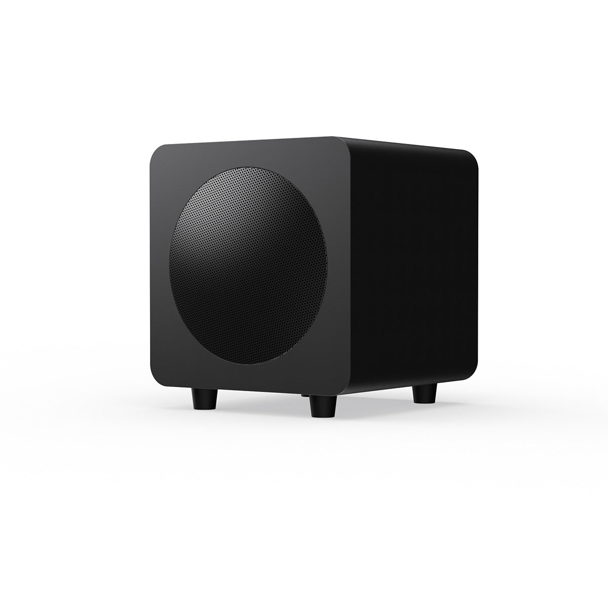Kanto SUB6 Powered Subwoofer - matte black - angled front view