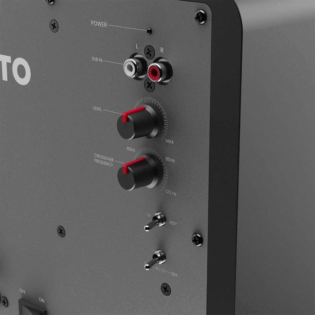 Kanto SUB6 Powered Subwoofer - matte black - zoomed rear view