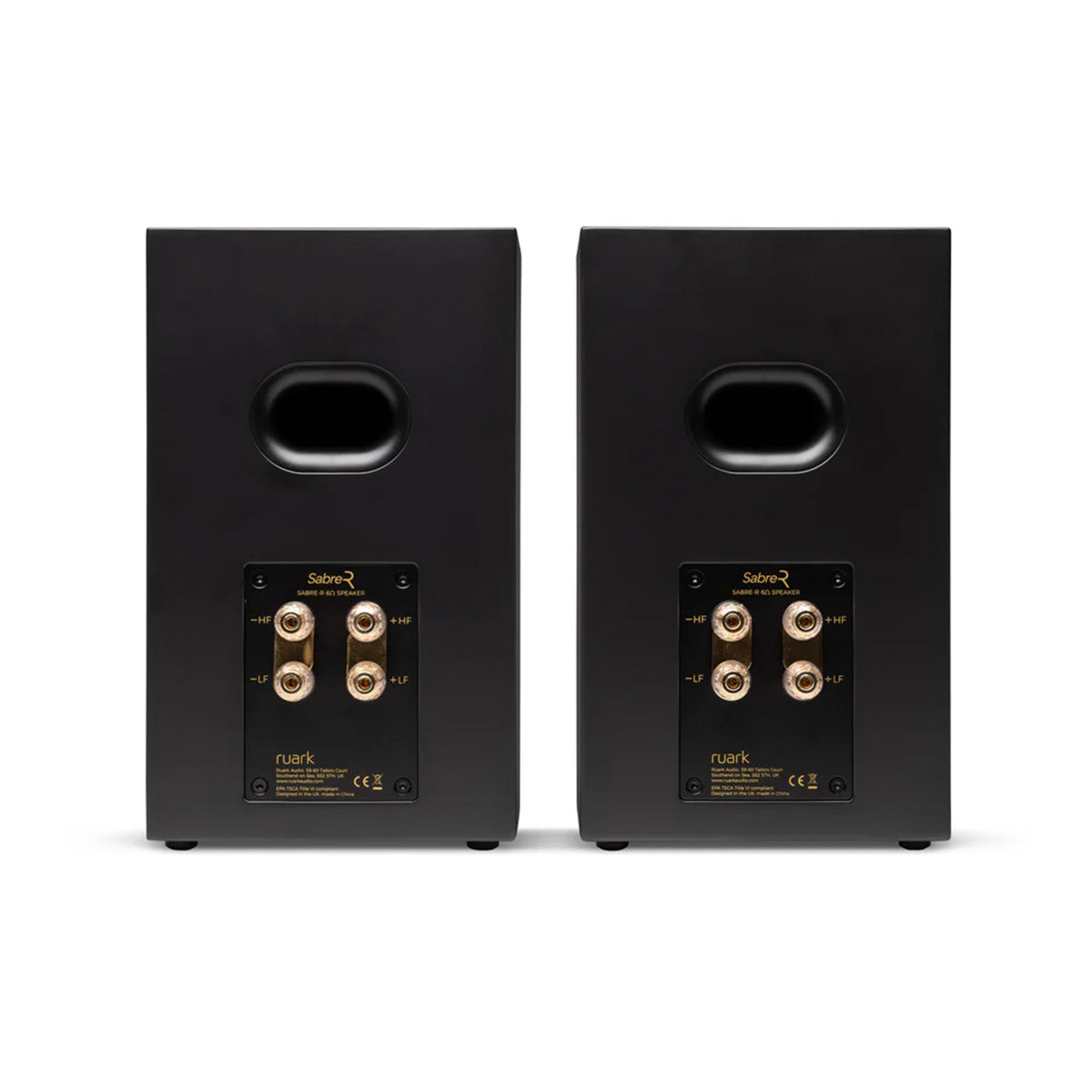 Ruark Audio Sabre R Bookshelf Speakers - black - rear view