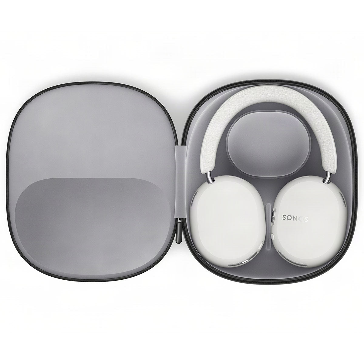 Sonos Ace Ultra Wireless Over-Ear Headphones - white - unit laying flat in open headphone case