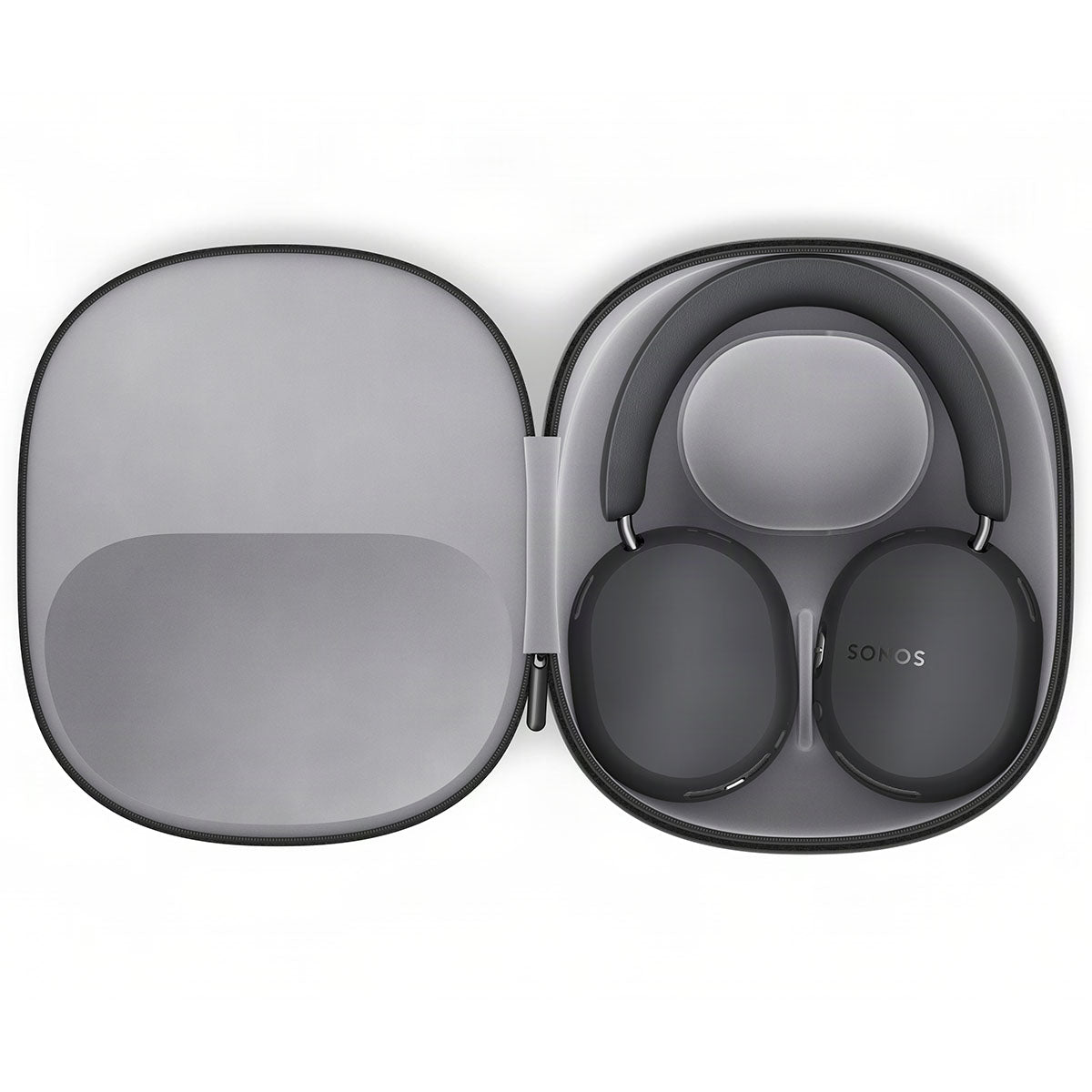 Sonos Ace Ultra Wireless Over-Ear Headphones - black - unit laying flat in open headphone case