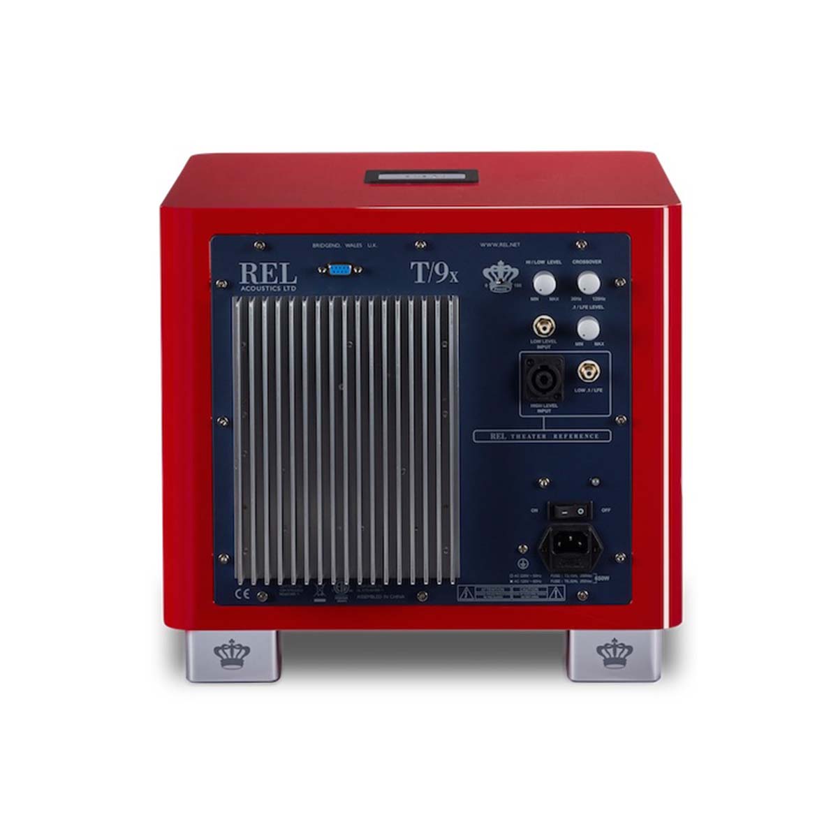 REL Acoustics T/9x SE Subwoofer Red rear view