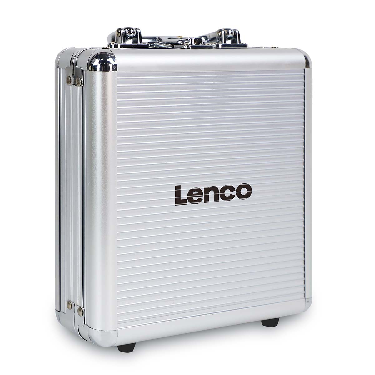 Lenco TTA-12IN1PRO Professional 12-in-1 Turntable Setup and Record Cleaning Kit close case standing angled right