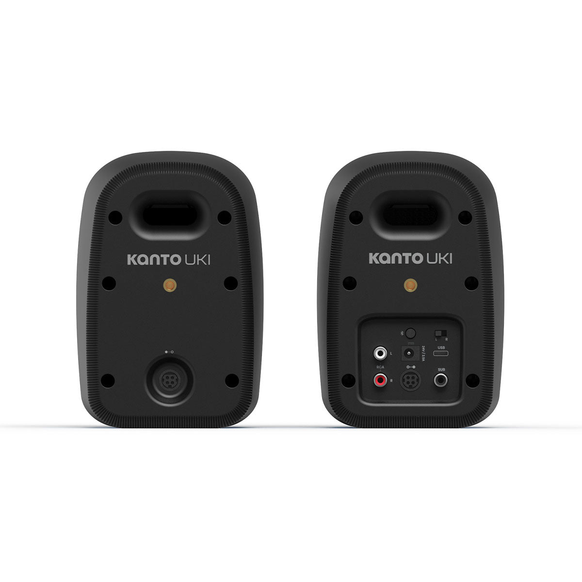 Kanto UKI Compact Desktop Speakers - Onyx pair - rear views