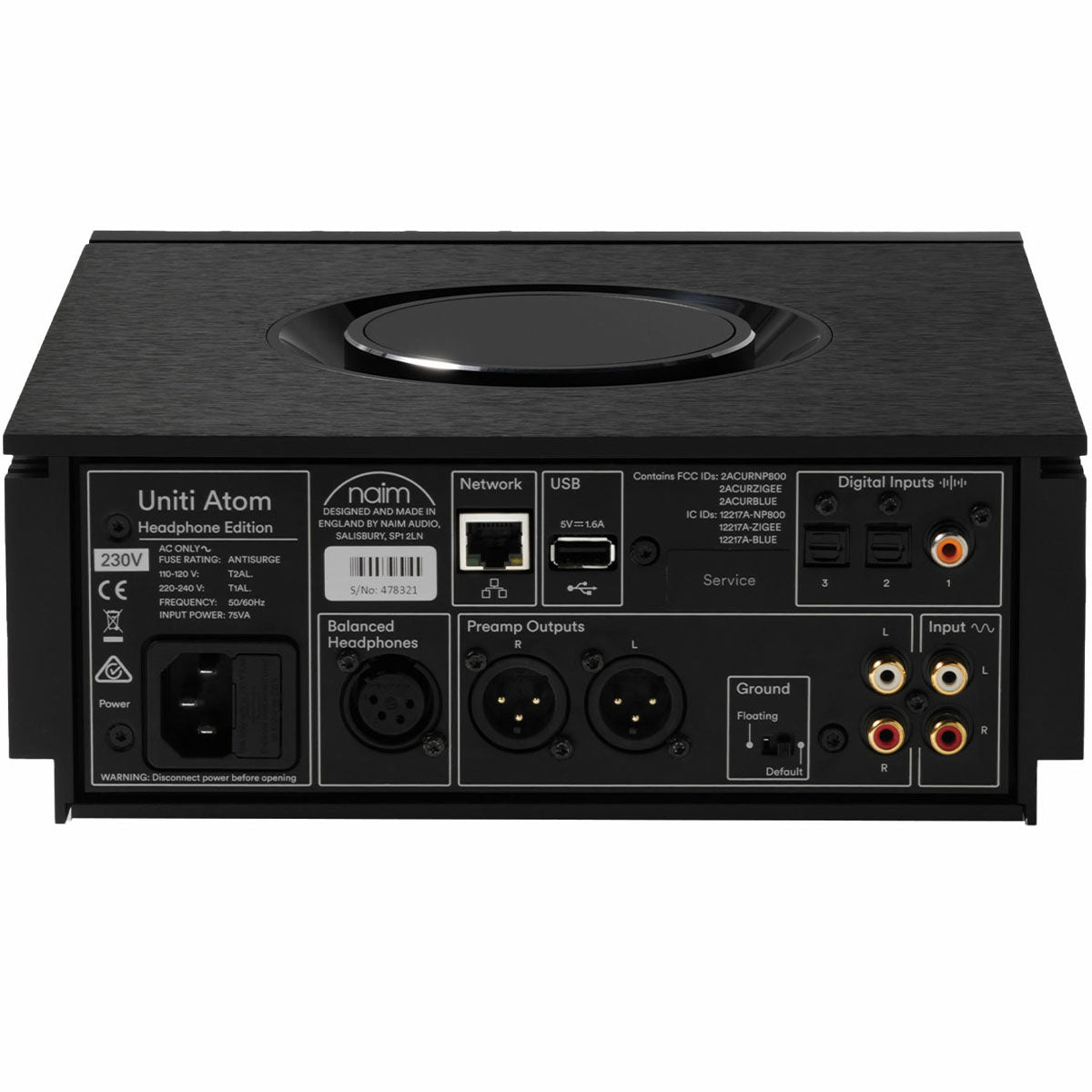Naim Uniti Atom Headphone Edition rear view