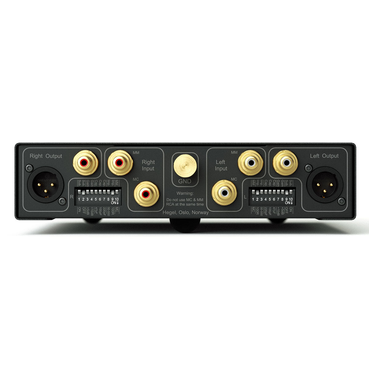 Hegel V10 Phono Preamplifier back view