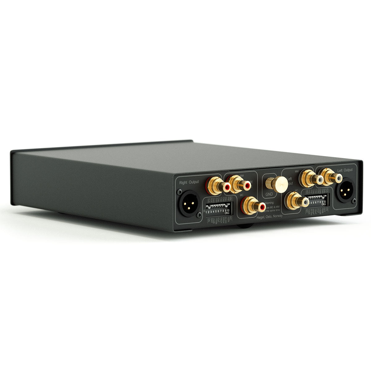 Hegel V10 Phono Preamplifier back view angled right