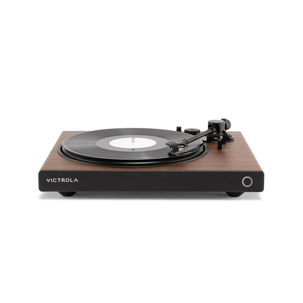 Victrola Wave Bluetooth Turntable - walnut without dust cover - front view