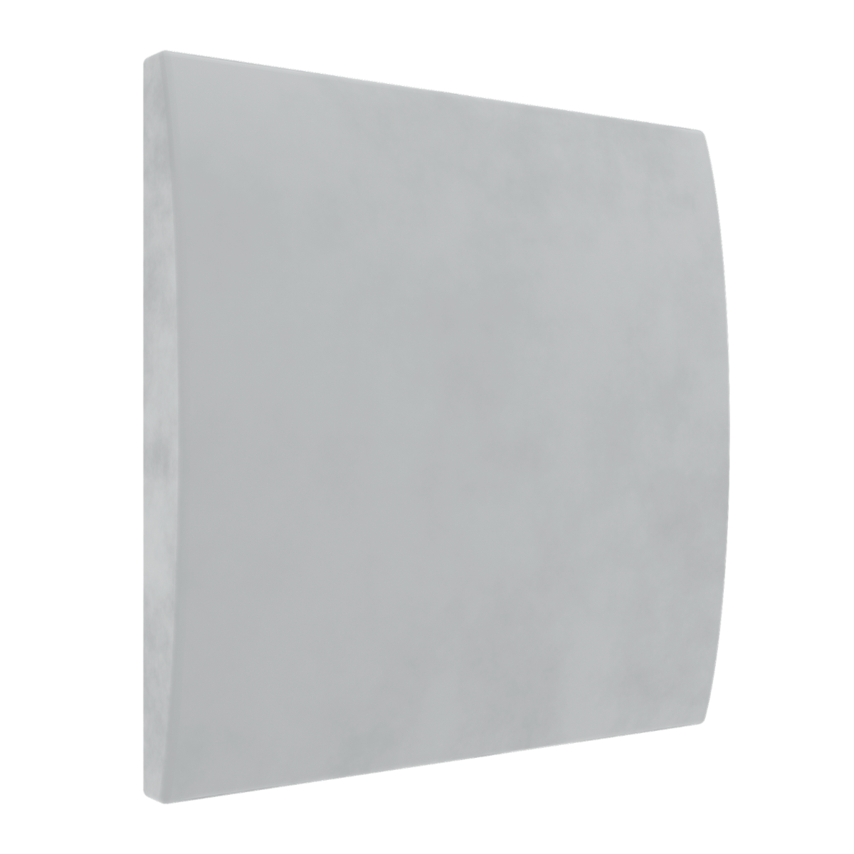 A natural white panel with rounded corners and a thin side edge, shown at a slight angle on a plain white background.