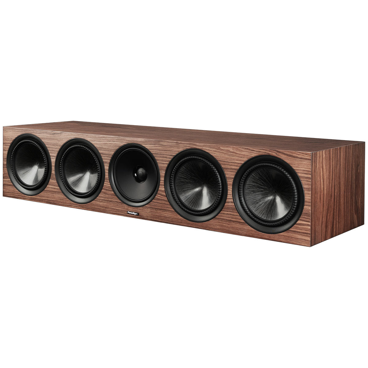 Paradigm Premier 620C V2 Center Channel Speaker - Each walnut angled front view without grille
