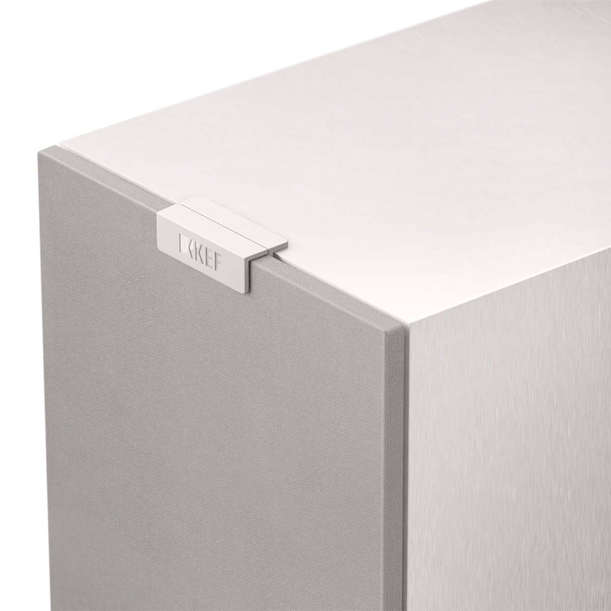 KEF Q11 Meta Floorstanding Loudspeaker - single white - zoomed view of grille