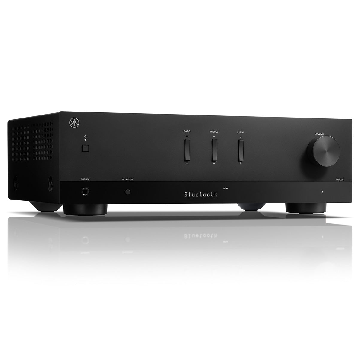 Yamaha R200A 2-Channel Hi-Fi Stereo Receiver with Bluetooth - Black - front view angled right