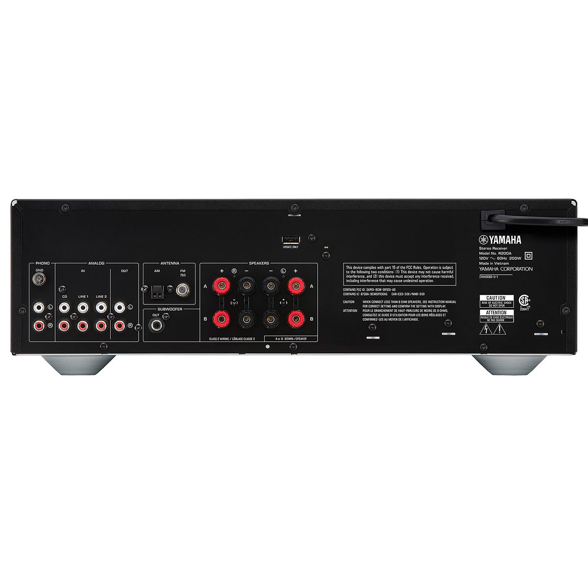 Yamaha R200A 2-Channel Hi-Fi Stereo Receiver with Bluetooth - rear view