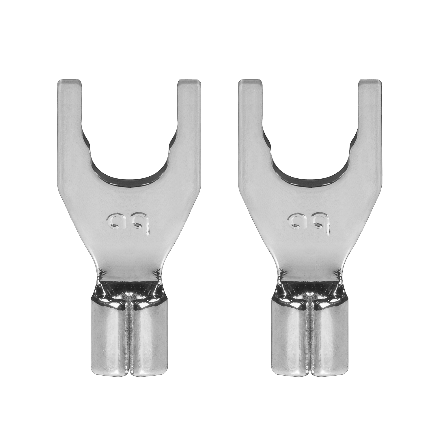 AudioQuest P10M Spade Connectors – Fits 1/4" and 5/16" Binding Posts (Supports up to 10 AWG) - front view