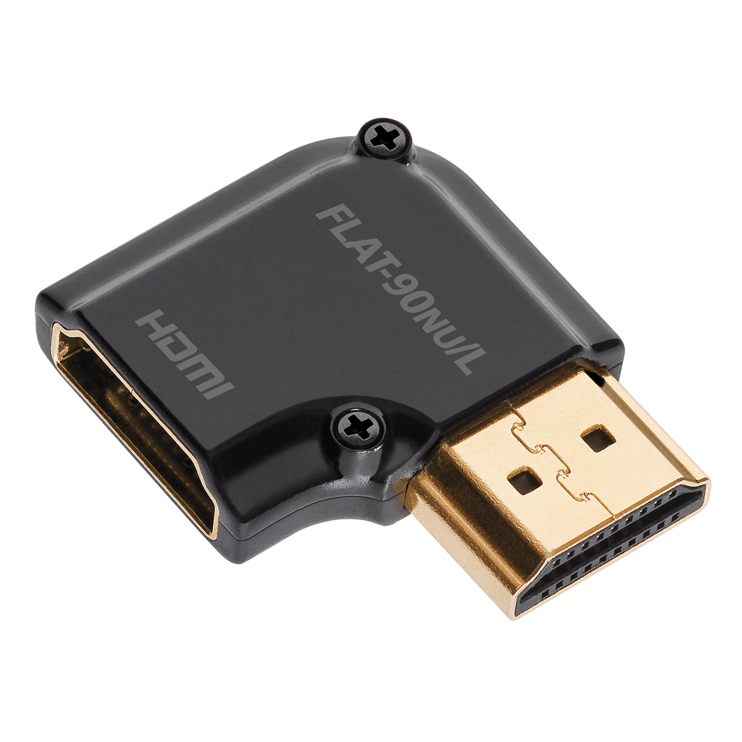 AudioQuest HDMI 90° NU/L Flat Adaptor Narrow Up (NU) Left Bend - front view