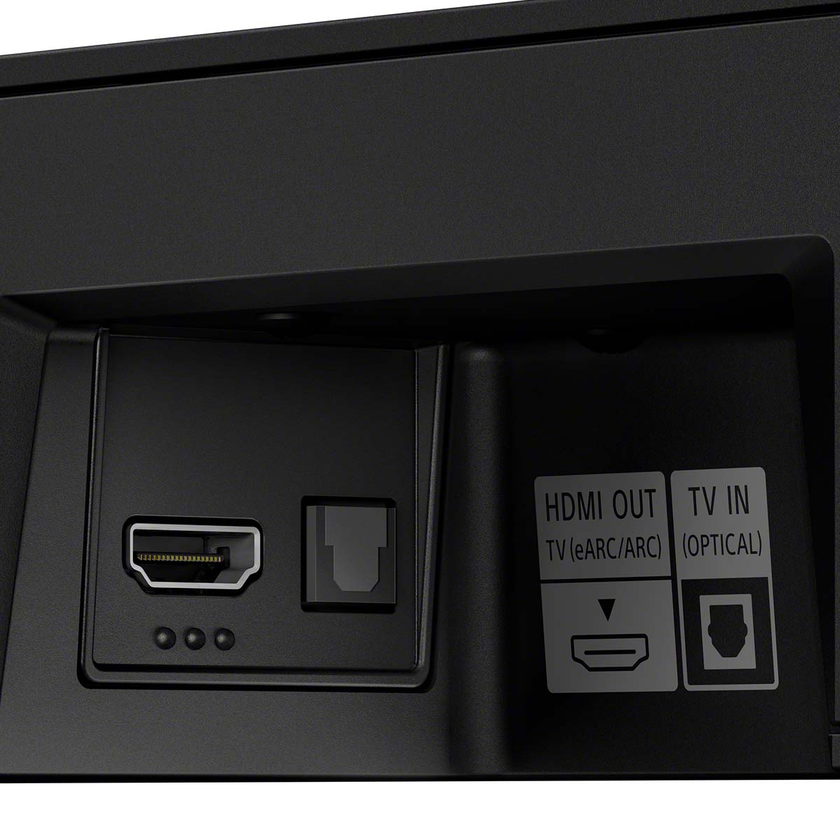 Sony BRAVIA Theater Bar 5 Soundbar detail of rear HDMI and optical inputs