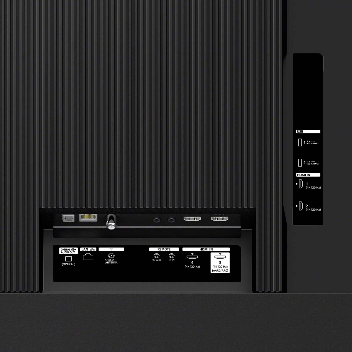Sony BRAVIA 3 II 4K HDR LED Google TV with Gemini (2026) close-up of inputs