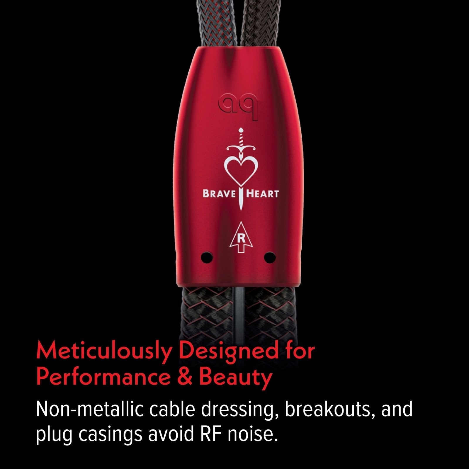 AudioQuest Brave Heart Full - Range - BHEART8SM 8 ft = 2.4 m Pair 2 x Multi - Spades > 2 x Multi - Spades