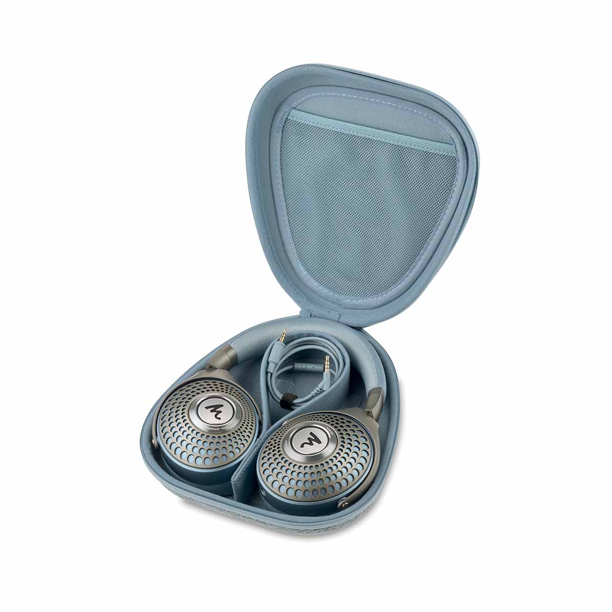 Focal Azurys Closed-Back Headphones and cable in open carrying case