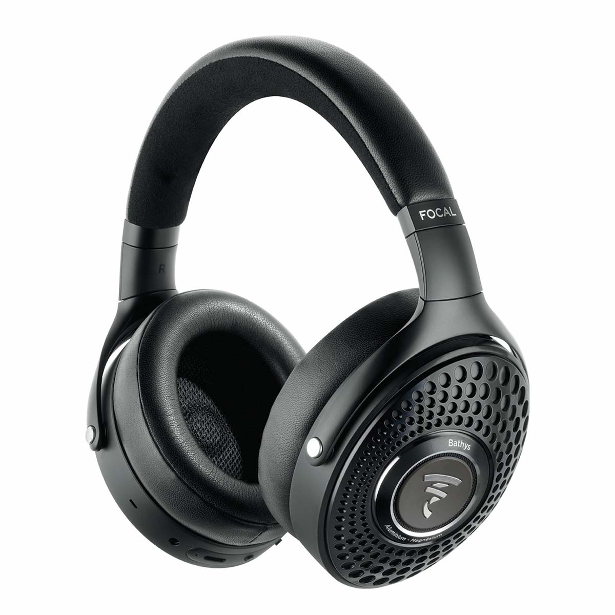 Focal Bathys Over Ear Noise Cancelling Headphones - Deep black front three-quarter view angled left