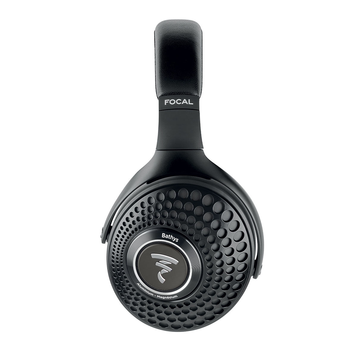 Focal Bathys Over Ear Noise Cancelling Headphones - Deep black side view of left earphone facing left