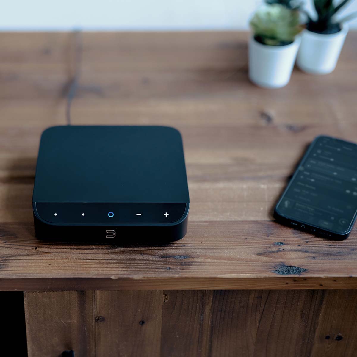 Bluesound NODE NANO Wireless Music Streamer with iOS device