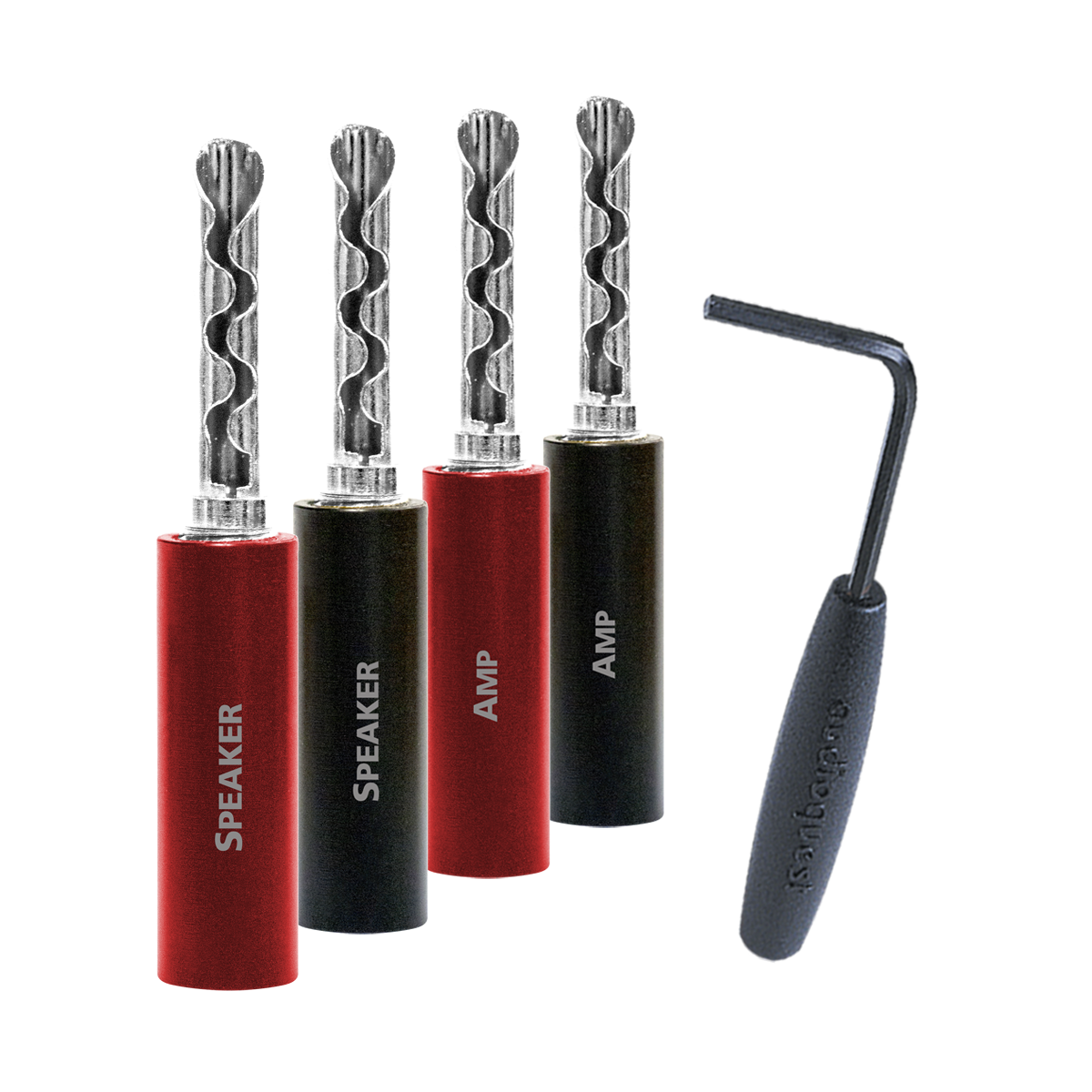 AudioQuest SureGrip® 100 Banana Speaker Connectors - Fits up to 9 AWG Speaker Cables - front view