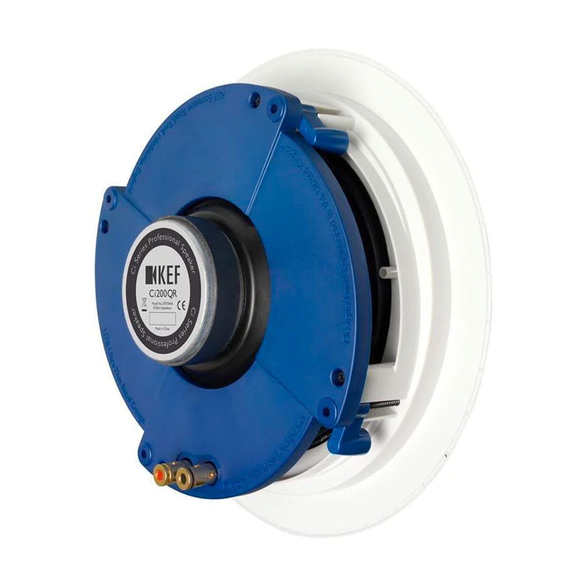 KEF Ci200QR Uni-Q Round - White - Each - angled rear view